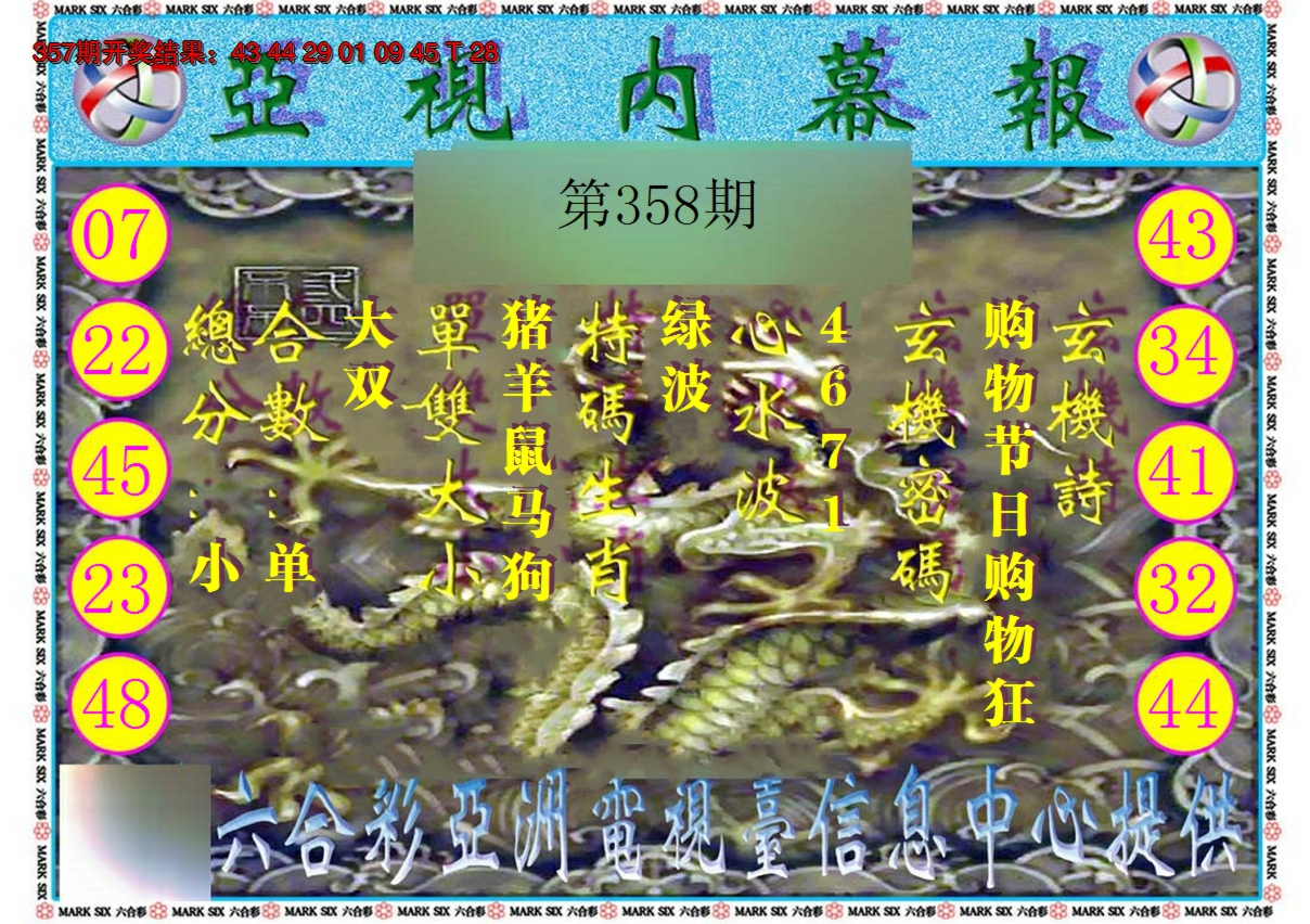 2024358期亚视内幕报