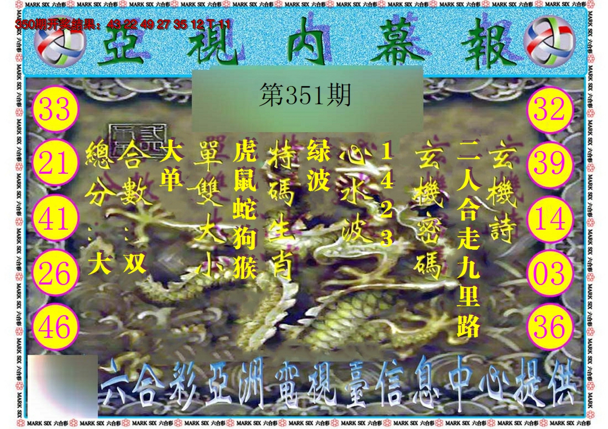 2024351期亚视内幕报