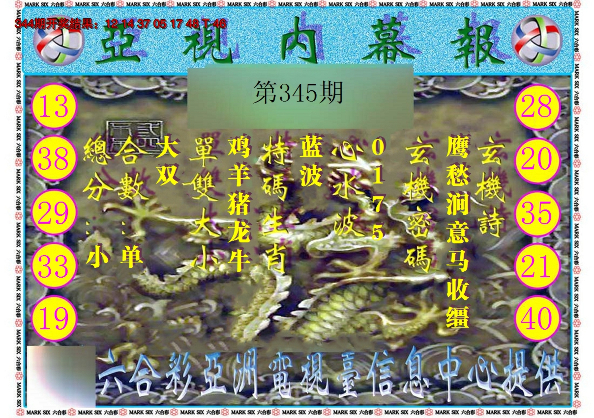 2024345期亚视内幕报