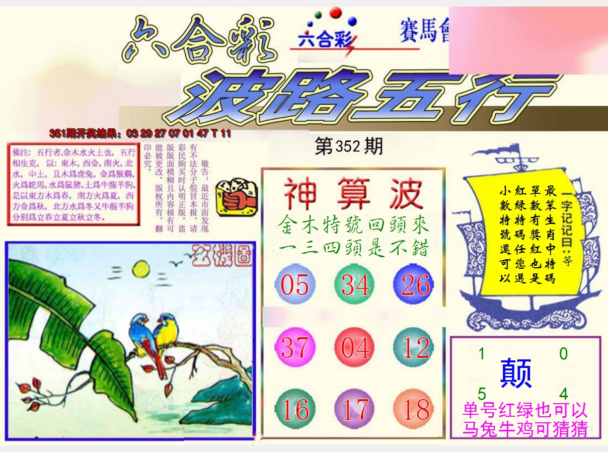 2024352期波路五行