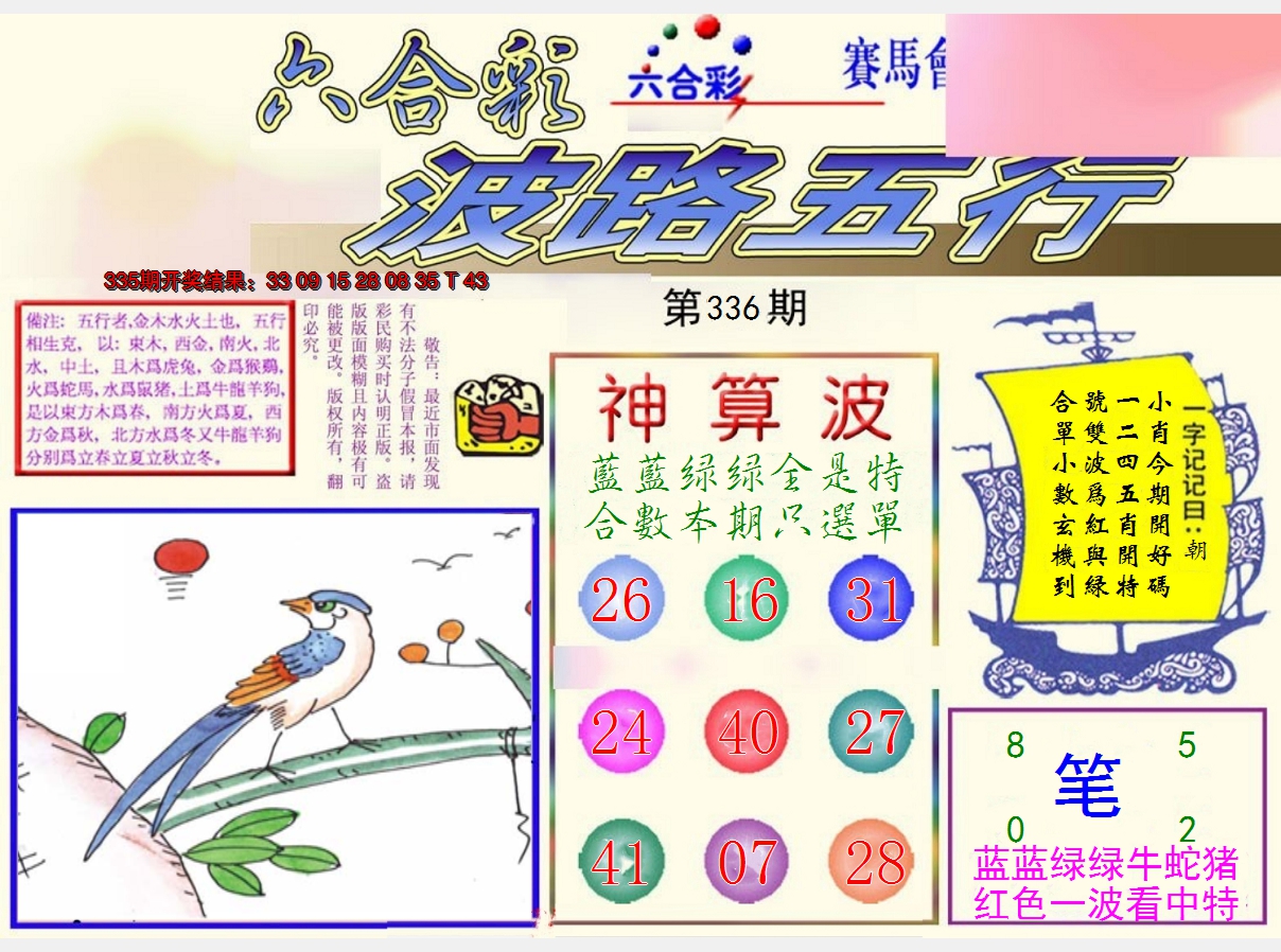 2024336期波路五行