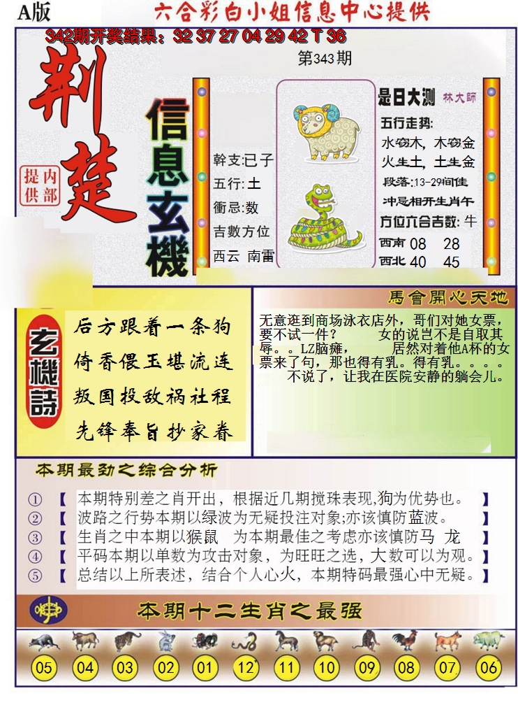2024343期荆楚信息玄机A