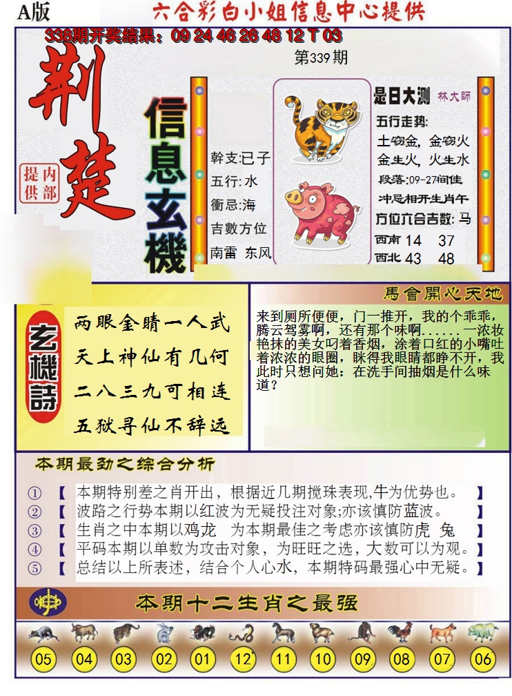 2024339期荆楚信息玄机A