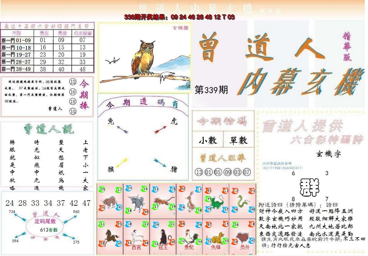 2024339期曾道人内幕精华版