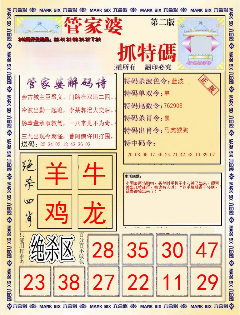 2024350期管家婆抓特码B