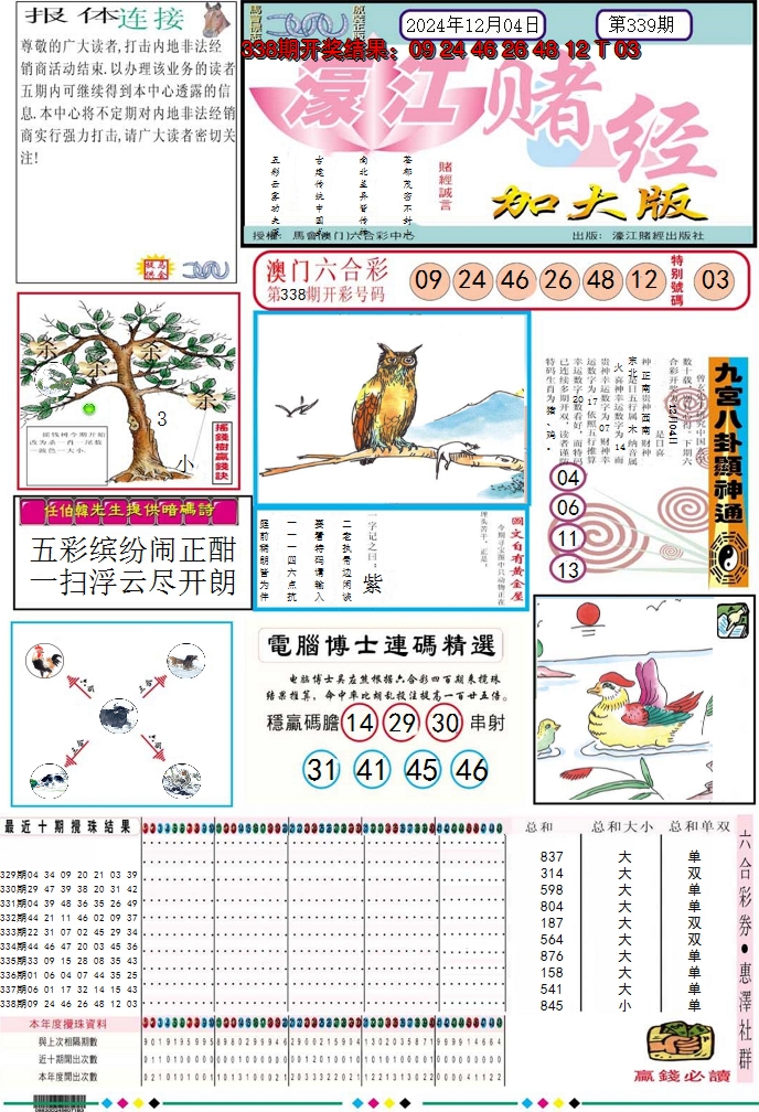 2024339期濠江赌经A加大版