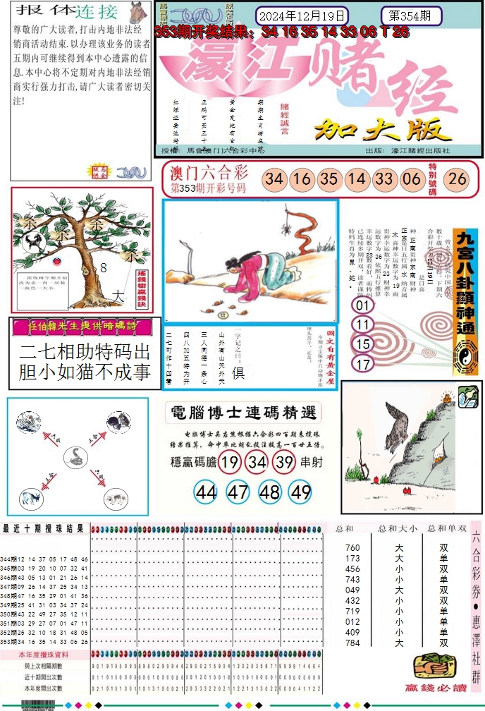 2024354期濠江赌经A加大版
