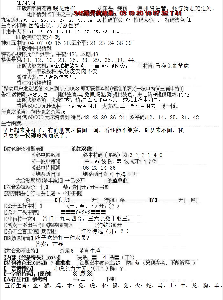 2024346期先锋总刚B