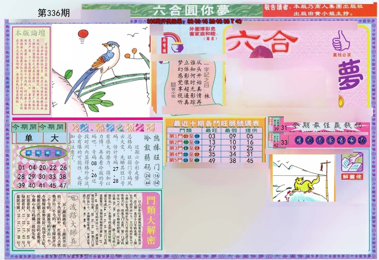 2024336期(新版)六合圆你梦A