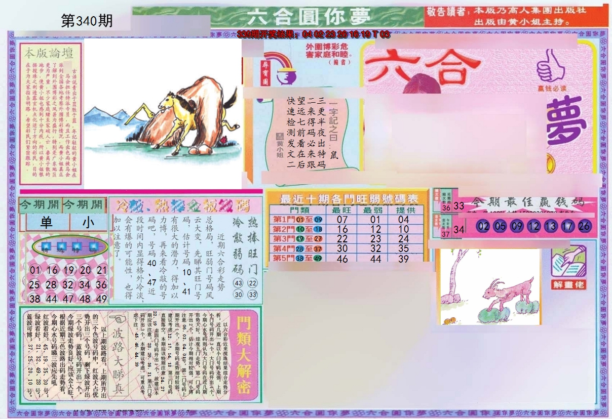 2024340期(新版)六合圆你梦A