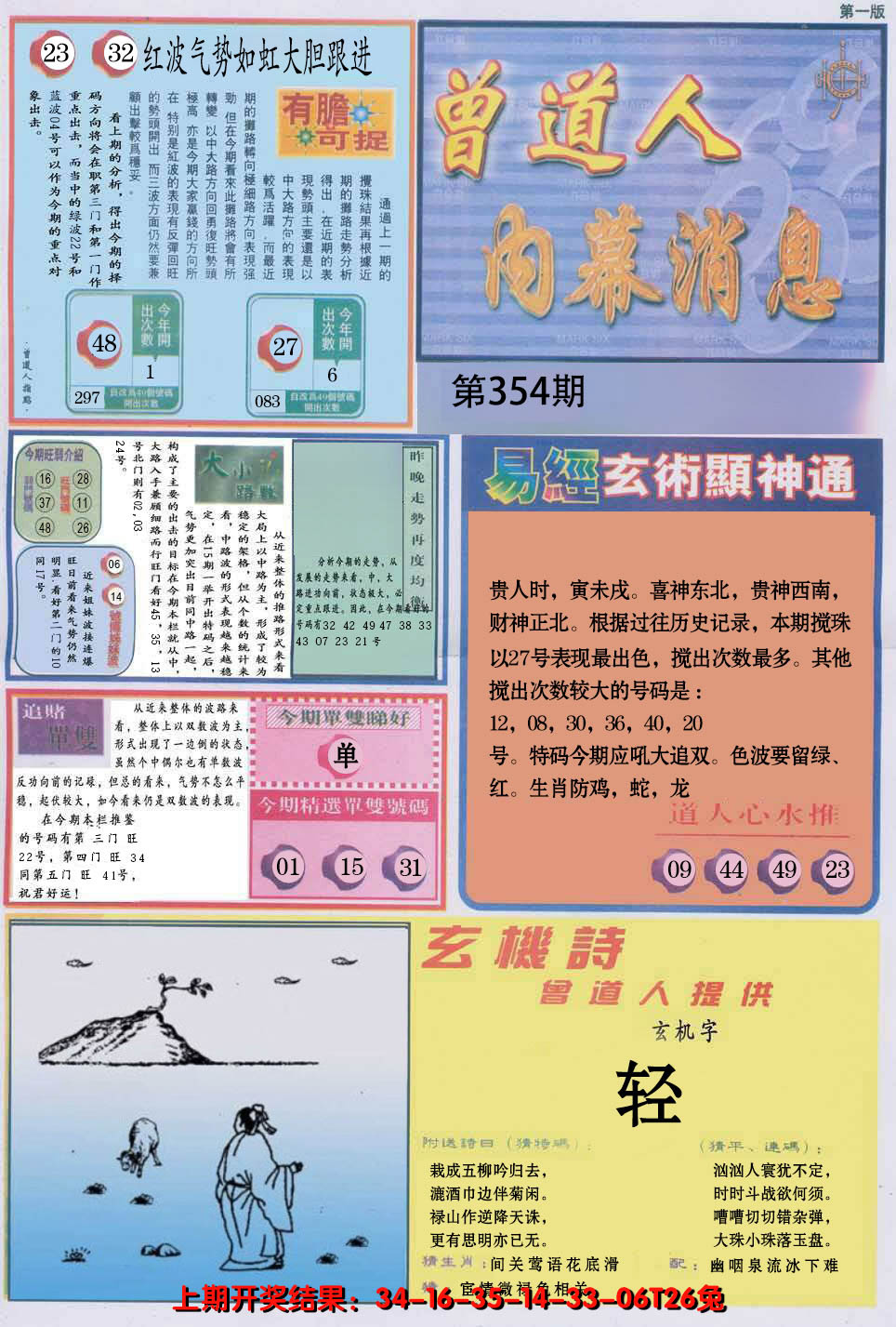 2024354期曾道人内幕消息A