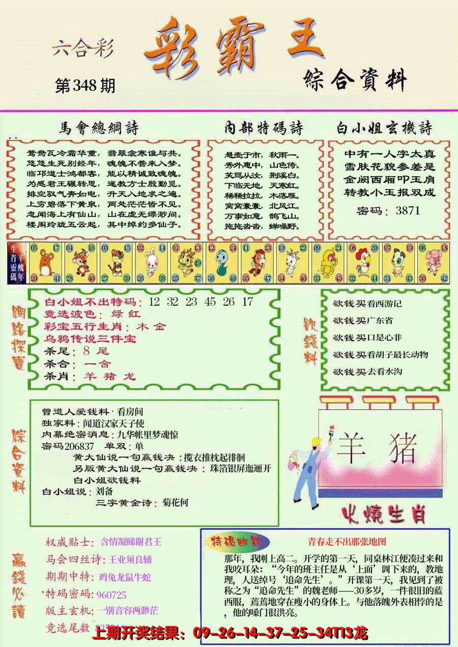 2024348期精装彩霸王彩