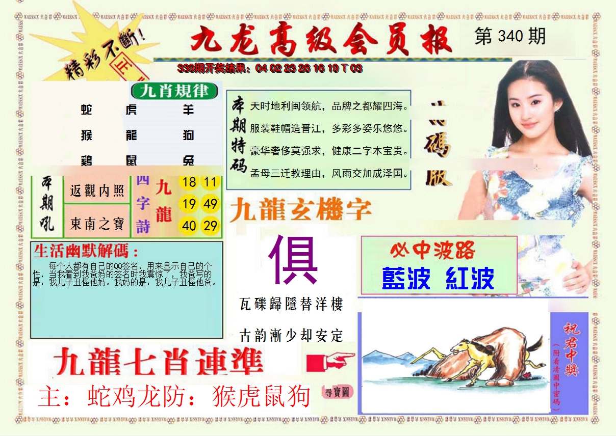 2024340期九龙高级会员报
