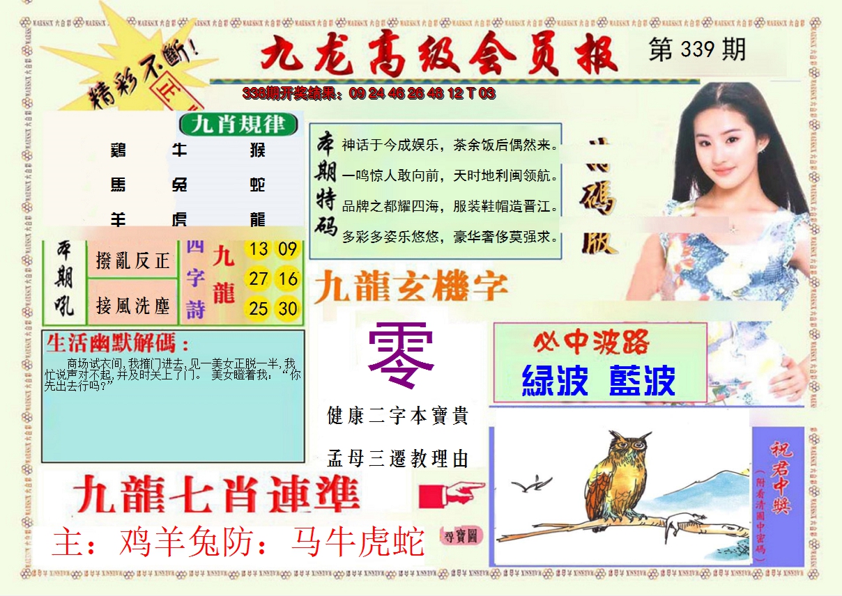 2024339期九龙高级会员报