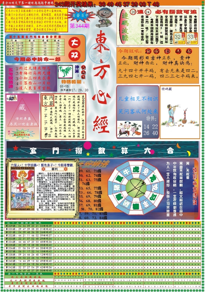 2024344期东方心经A