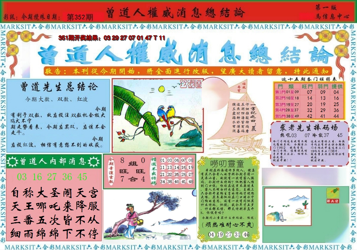 2024352期曾道人权威消息A
