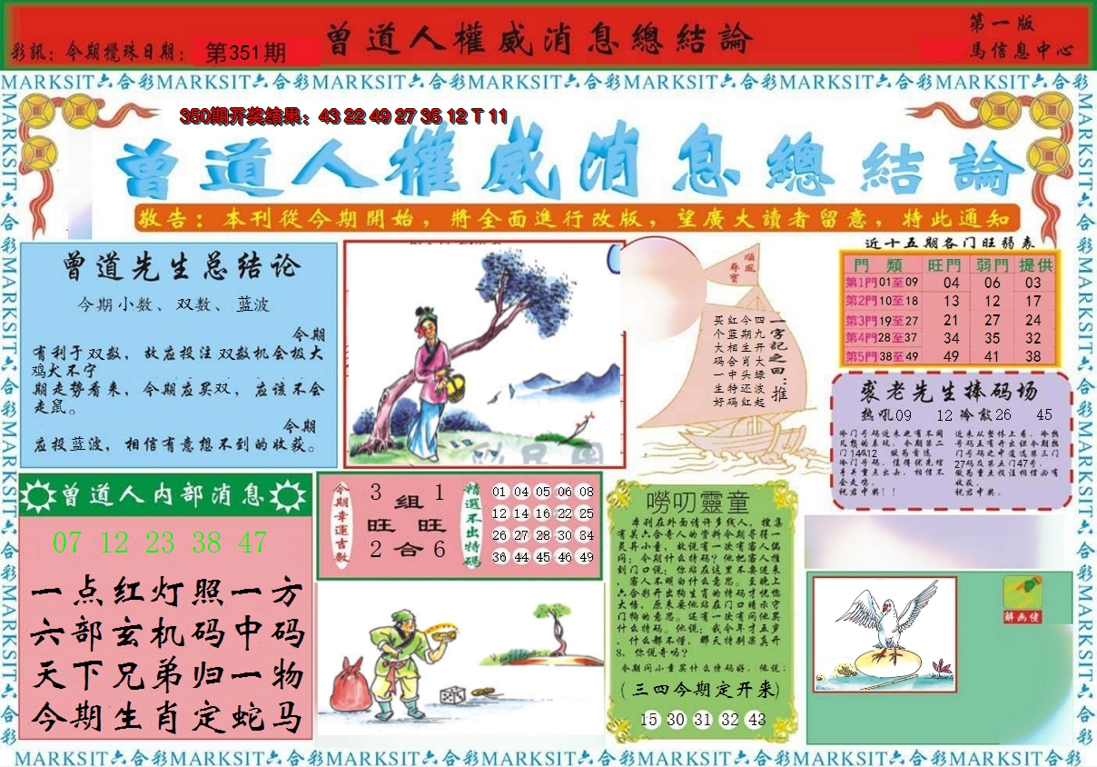 2024351期曾道人权威消息A