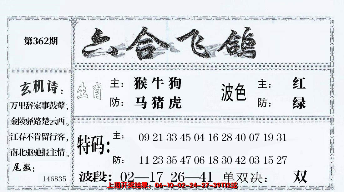 2024362期六合飞鸽