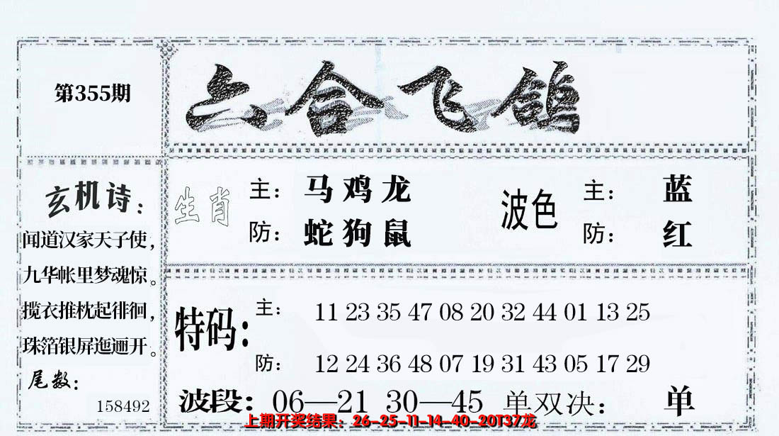 2024355期六合飞鸽