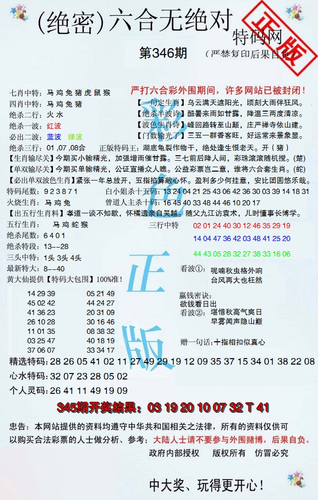 2024346期六合无绝对