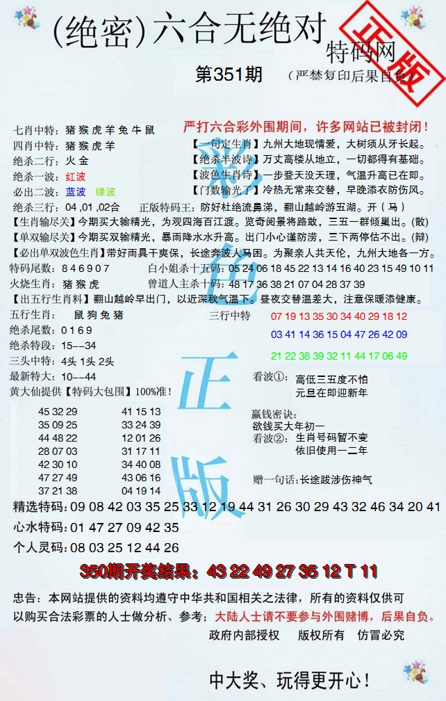 2024351期六合无绝对