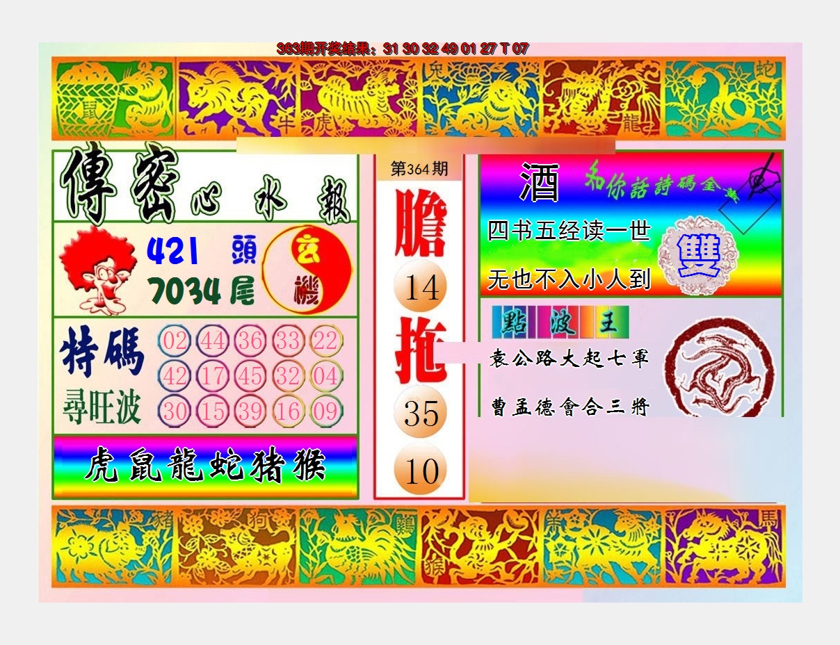 2024364期传密心水报