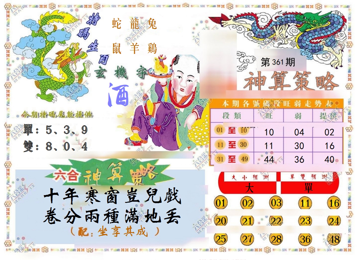 2024361期神算策略