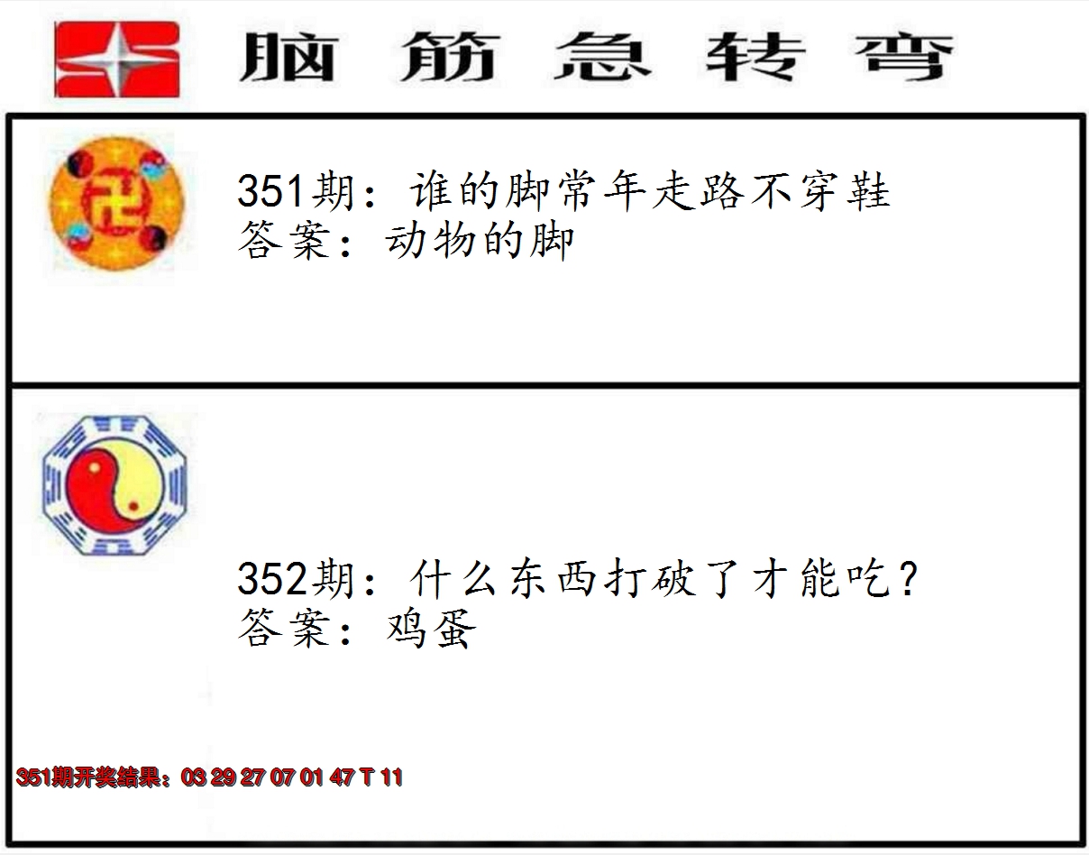 2024352期脑筋急转弯