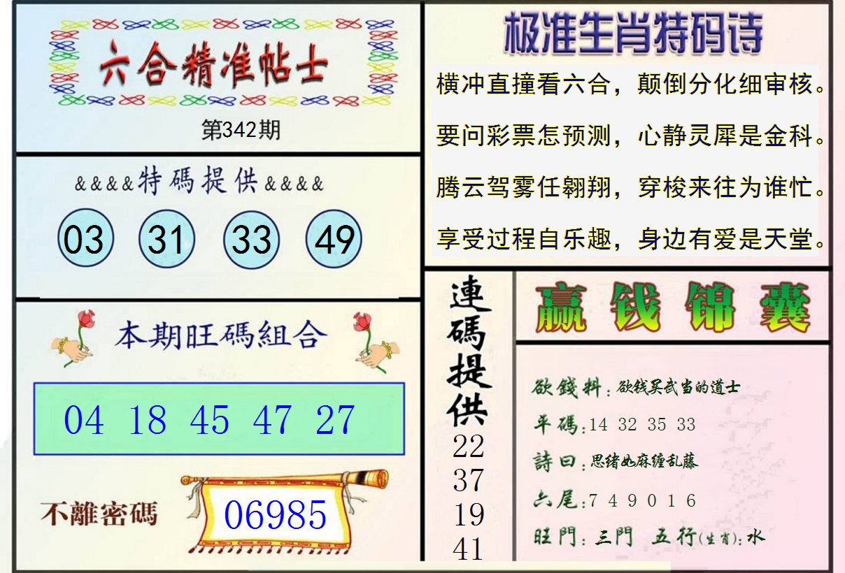 2024342期精准贴士