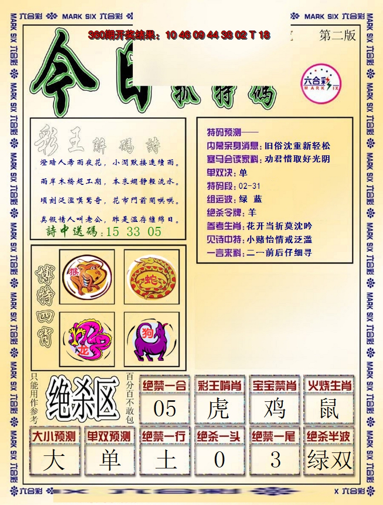 2024361期今日抓特码-B