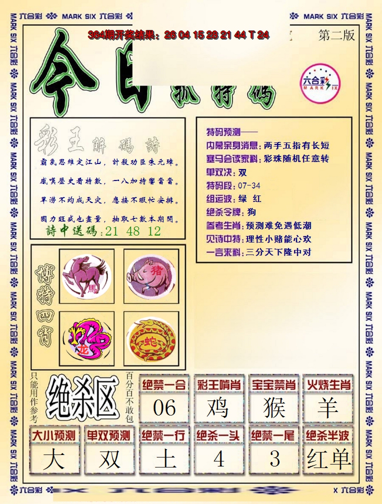 2024365期今日抓特码-B