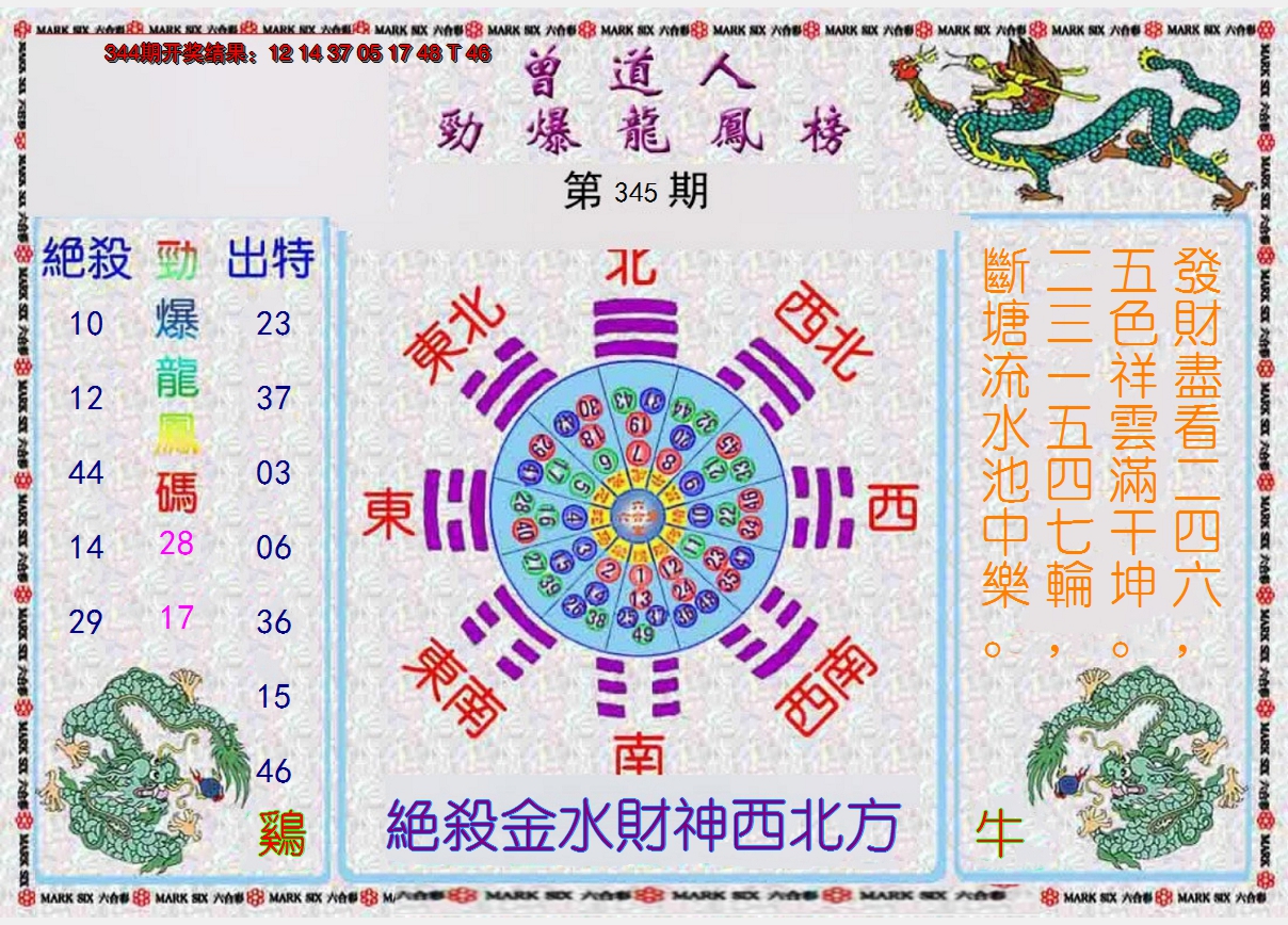 2024345期曾道人劲爆龙凤榜