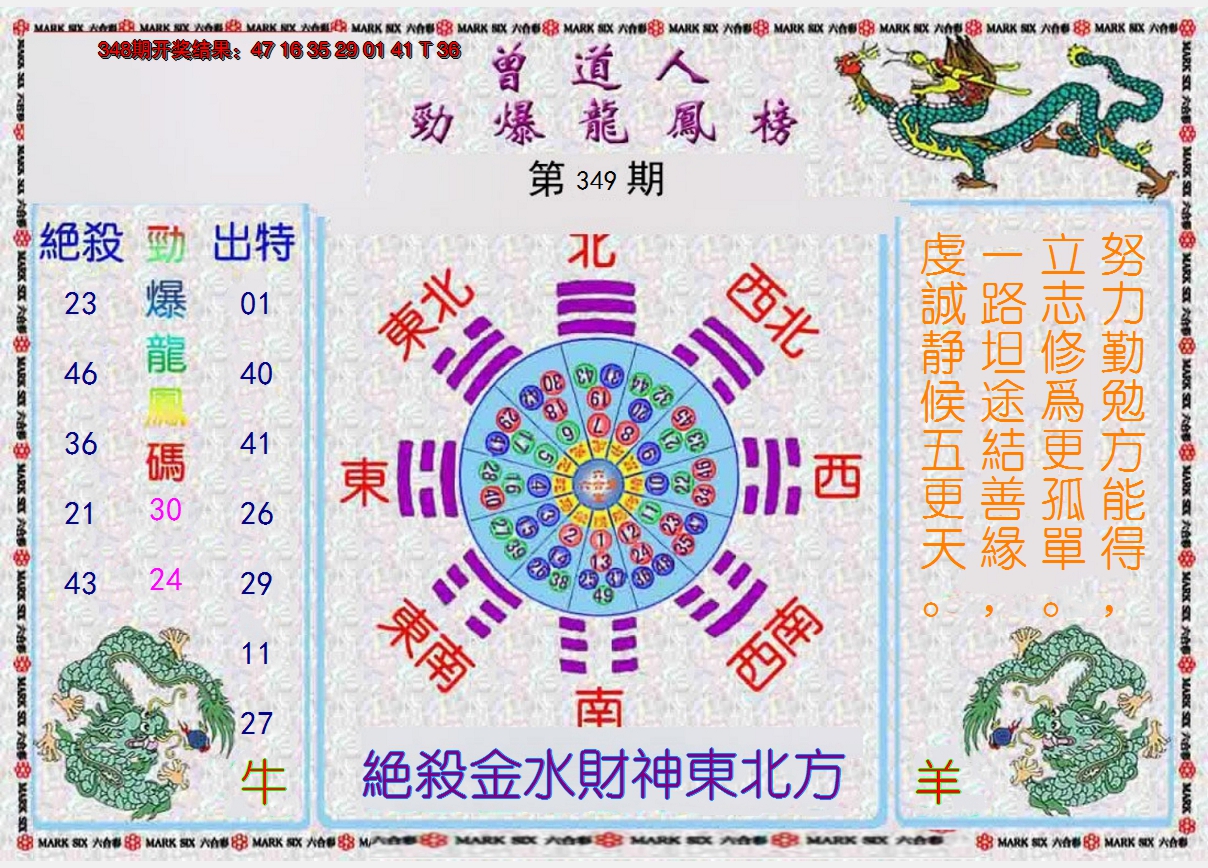 2024349期曾道人劲爆龙凤榜