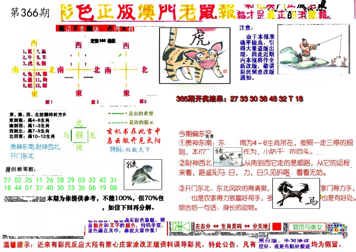 2024366期彩色正版澳门老鼠报