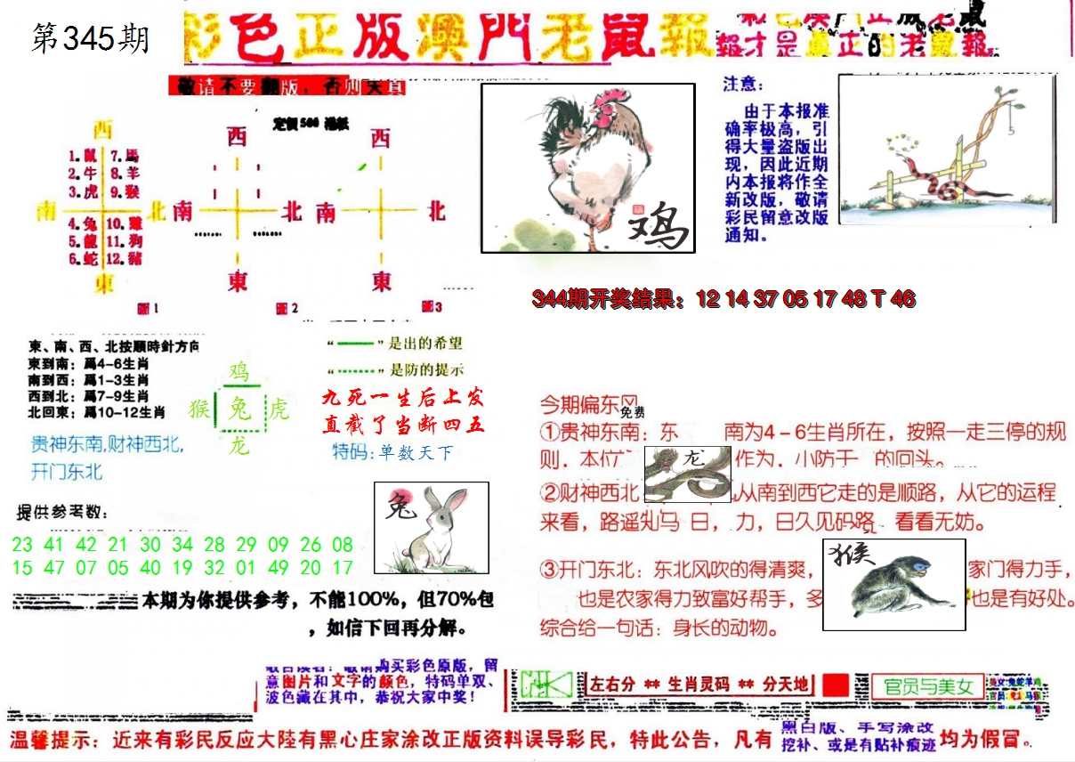 2024345期彩色正版澳门老鼠报
