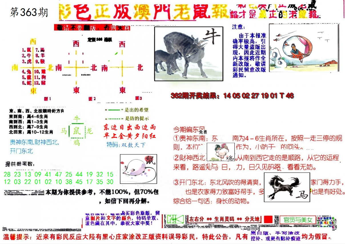 2024363期彩色正版澳门老鼠报