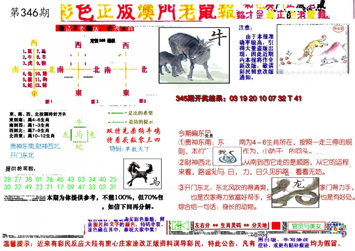 2024346期彩色正版澳门老鼠报