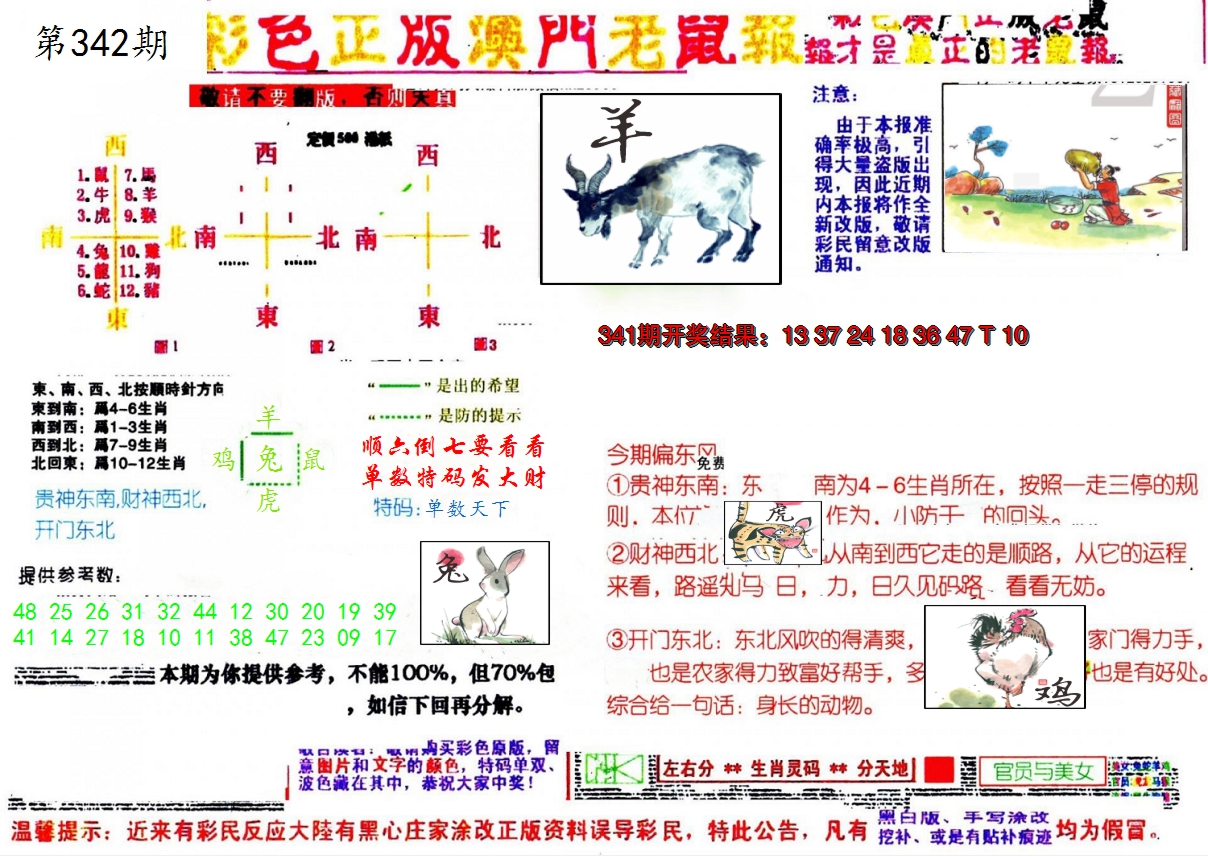 2024342期彩色正版澳门老鼠报