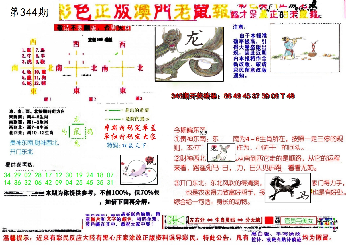 2024344期彩色正版澳门老鼠报