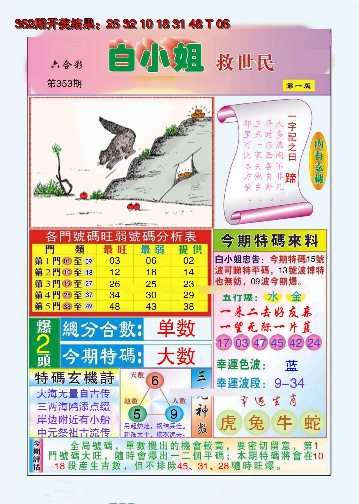 2024353期白小姐救世民A