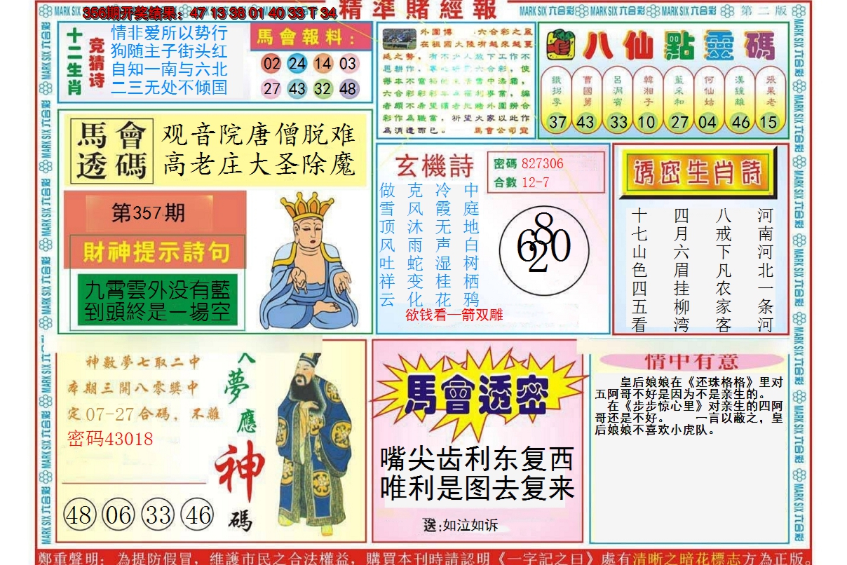 2024357期精准赌经报B
