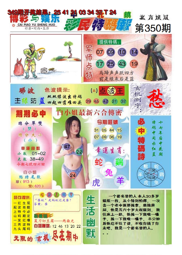 2024350期中北彩民特码报