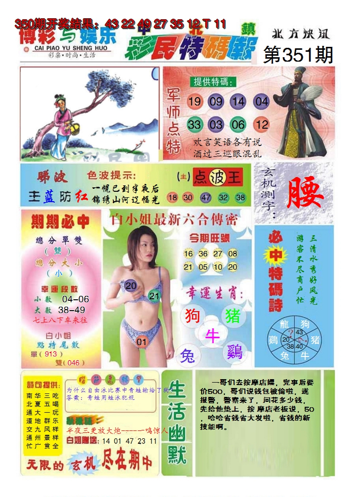 2024351期中北彩民特码报