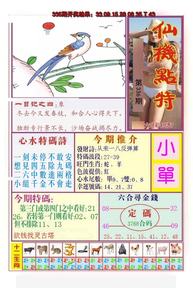 2024336期仙机点特