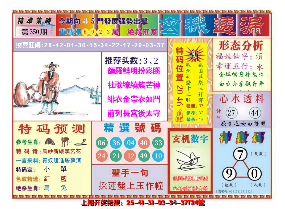 2024350期玄机透漏