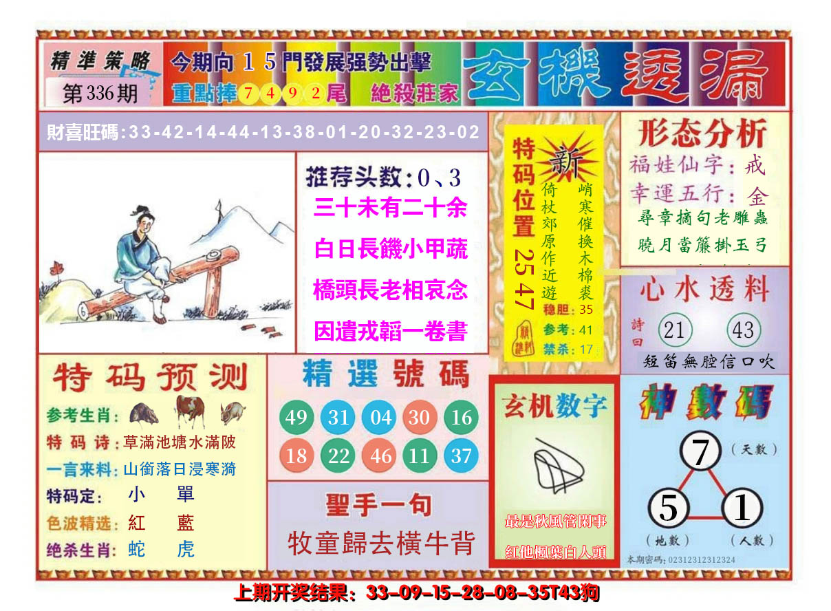 2024336期玄机透漏