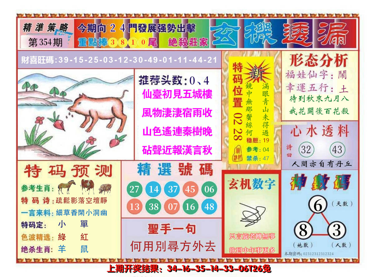 2024354期玄机透漏