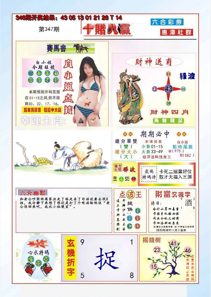 2024347期十赌九羸
