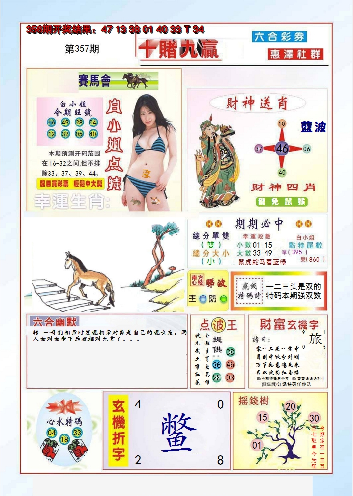 2024357期十赌九羸