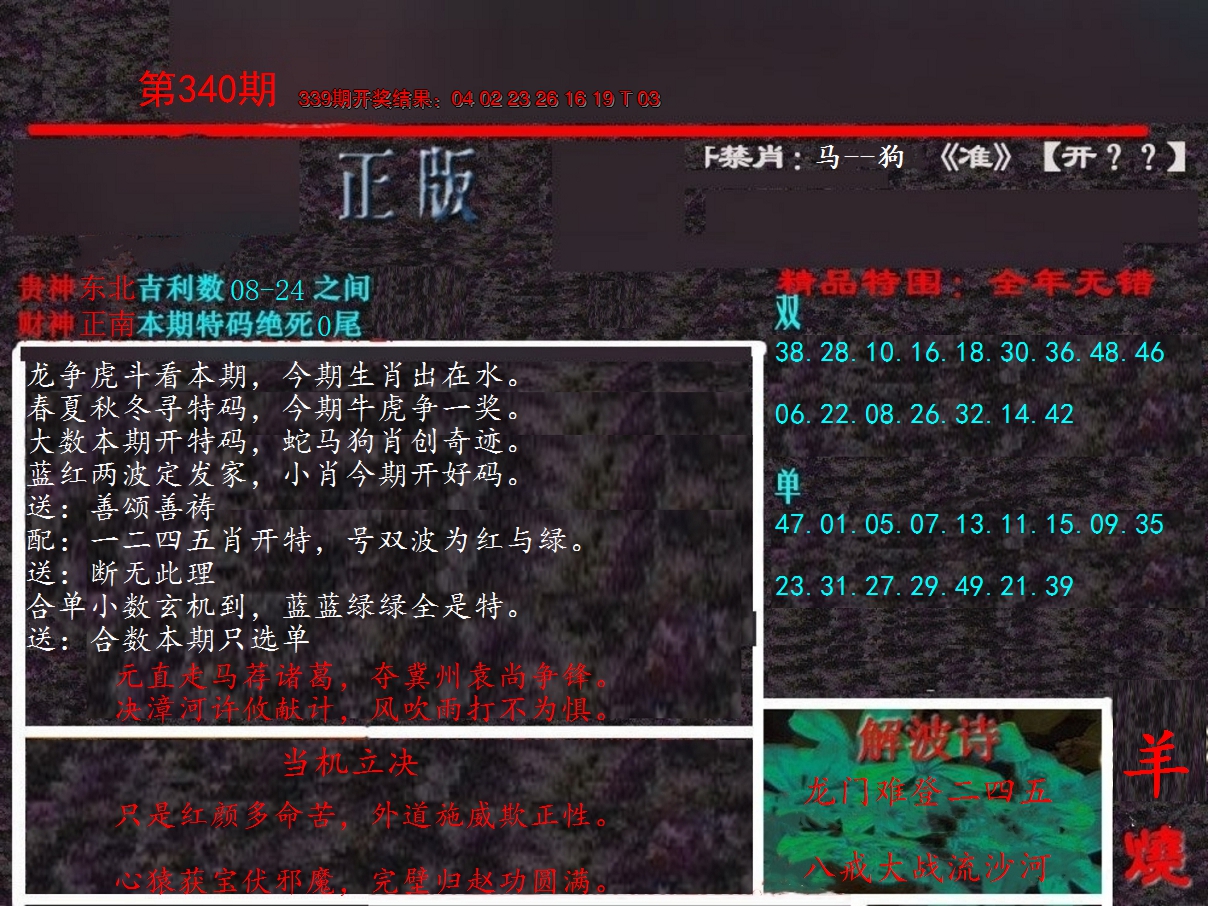 2024340期新港内幕